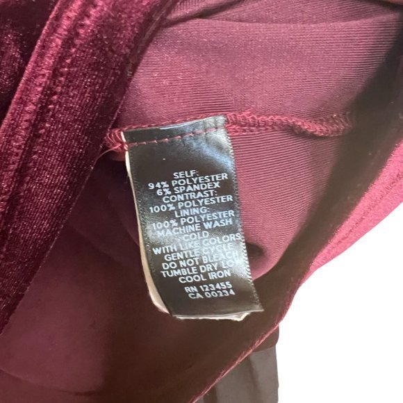 Women's‎ Design Lab Lord & Taylor Velvet Feel Burgandy Long Sleeve L - Picture 4 of 5